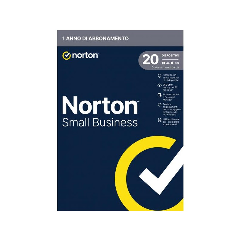 NORTON SMALL BUSINESS 1USER 20 DEV 250GB BACKUP 12 MESI