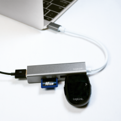 LogiLink USB 3.2 Gen 1x1 USB-C 3-Port Hub, mit Kartenleser UA0305
