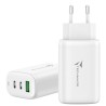 CARICA BATTERIA RAPIDO GAN 3P (2USB -C+1 USB-A) 65WATT BIANCO