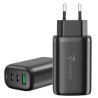 CARICA BATTERIA RAPIDO GAN 3P (2USB -C+1 USB-A) 65WATT NERO TECHMADE