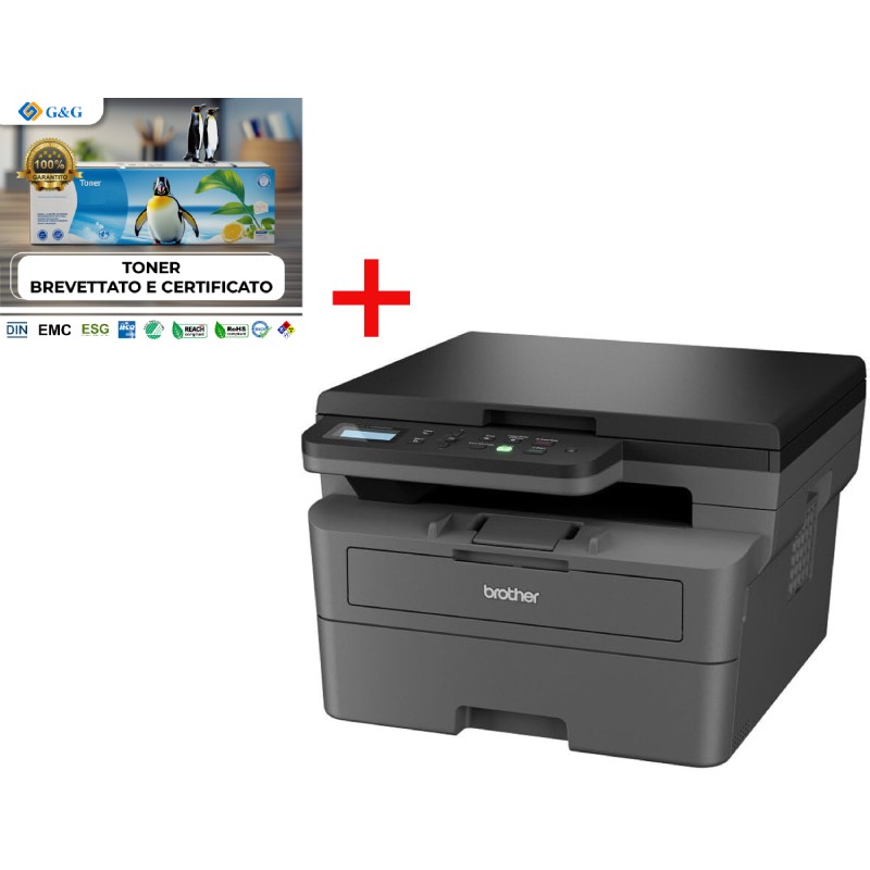 MF LAS B/N A4 USB F/R 32PPM WIFI BROTHER DCPL2620DW+ KIT TONER