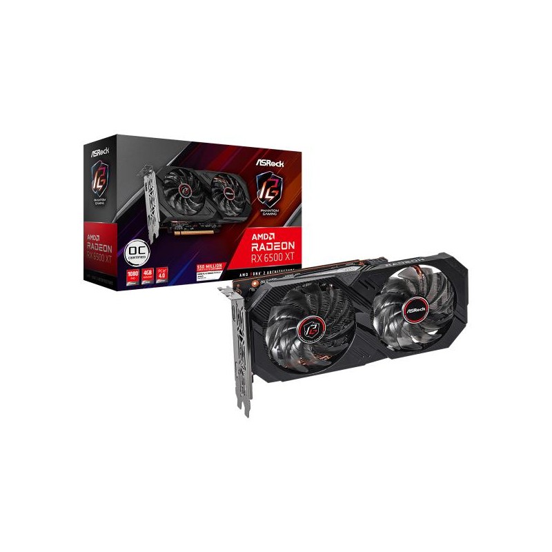 VGA ASRock Radeon RX 6500 XT 4GB Phantom Gaming D OC