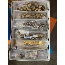 BOTTONI IN METALLO PARTICOLARI 20 PEZZI VARIE DIMENSIONI Argento Antico e Colore Bronzo