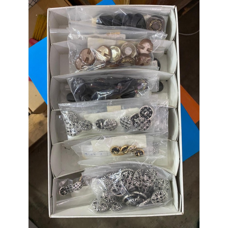 BOTTONI IN METALLO PARTICOLARI 20 PEZZI VARIE DIMENSIONI Argento Antico e Colore Bronzo