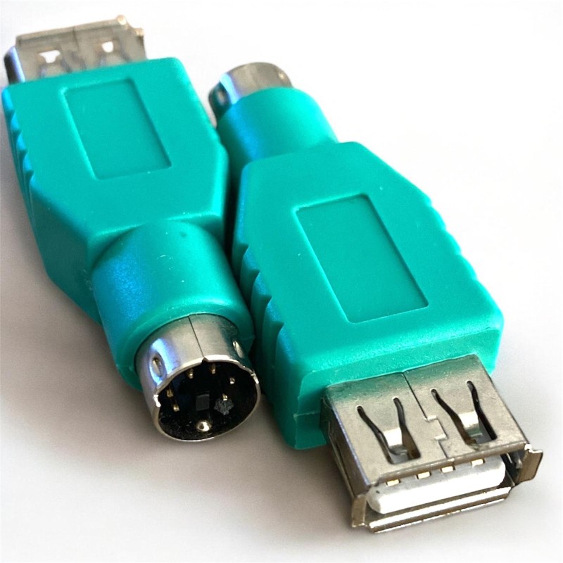 Adattatore Convertitore PS2 Maschio a USB Femmina per mouse e tastiera, verde