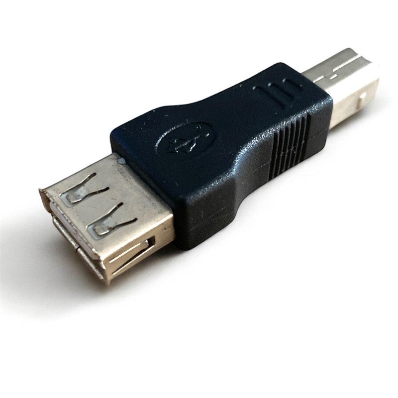Connettore adattatore 2.0 da USB femmina di tipo A a USB maschio di tipo B, Nero