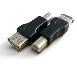 Connettore adattatore 2.0 da USB femmina di tipo A a USB maschio di tipo B, Nero