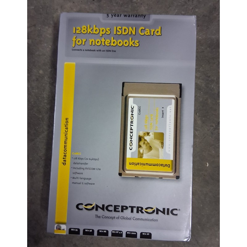 SCHEDA 128 KBPS PC- CARD ISDN CONCEPTRONIC  NUOVO