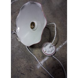 Lampadario a sospensione in ceramica bianca  usato
