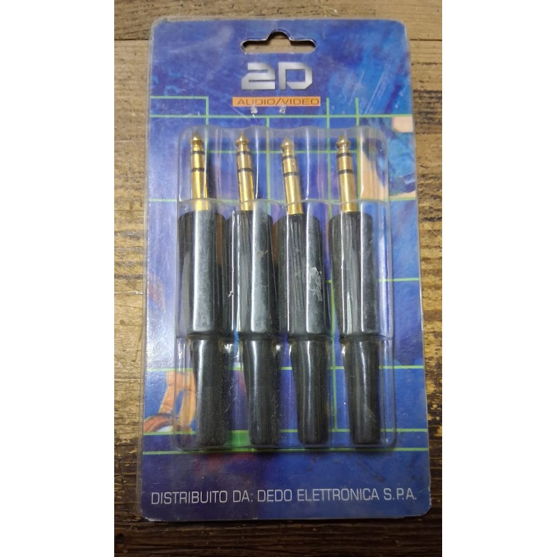 quattro connettori spina jack maschio stereo  NUOVO