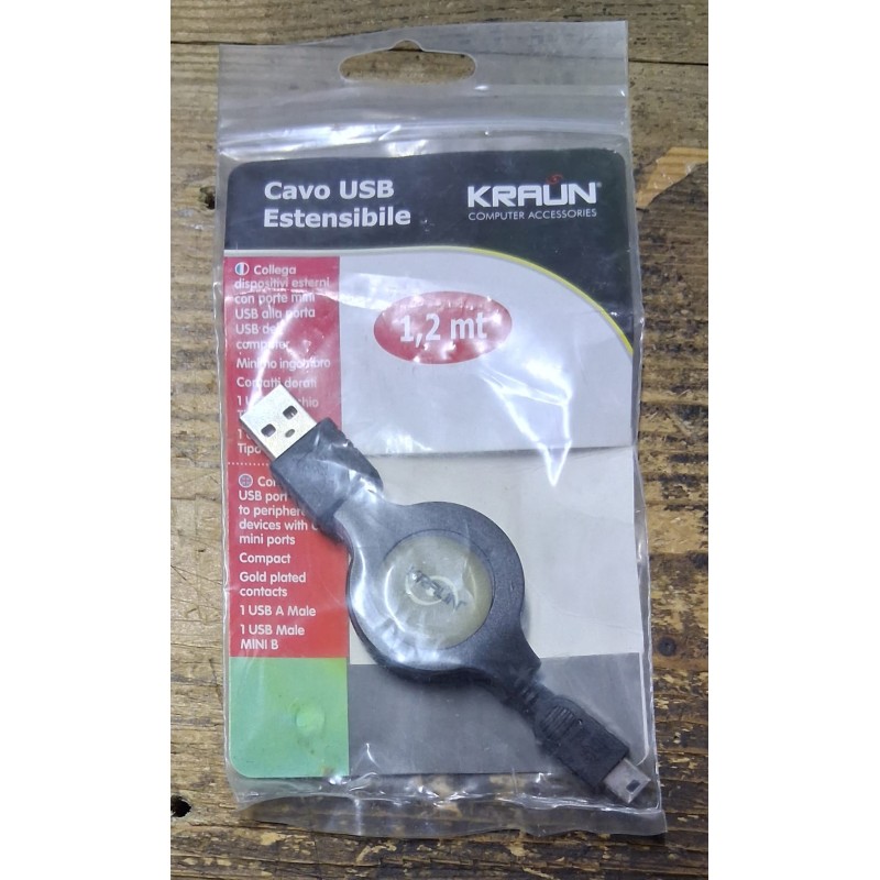 Cavo USB Estensibile Kraun da 1,2 mt  nuovo