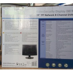 VIDEO SECURITY DISPLAY ICHONA D819 MONITOR 19" CON 8 CANALI DVR   NUOVO
