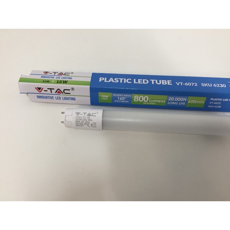 V-TAC VT-6072 Neon LED tube T8 10W 4000K Bianco naturale - SKU 6230 - nuovo agx