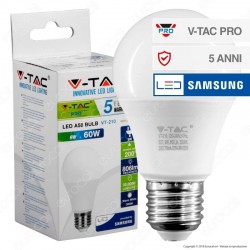 V-TAC PRO VT-210 Lampadina LED Chip Samsung E27 9W A+ A58 3000K - SKU 228