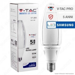 V-TAC PRO VT-260 Lampadina LED Chip Samsung E40 60W Oliva 6400K - SKU 188
