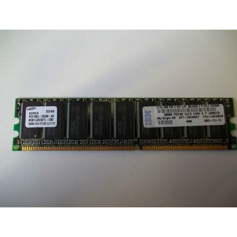 UNITA DI MEMORIA RAM SAMSUNG KOREA 256 MB PC2100U - 25330  M381L3223  usato agx