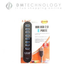 HUB 8 PORTE USB 2.0 LINQ IT-H808 CON INGRESSO DC 5V 1A