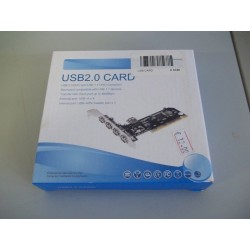 SCHEDA PCI 4+1 PORTE USB 2.0,PC PCI CONTROLLER CARD USB   nuovo agx
